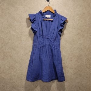 XiRENA Blue Ruffled Sleeve Mini Dress
